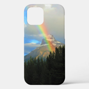 Funda Para iPhone 12 Nubes arco iris y tormenta sobre la montaña nevada