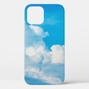 Funda Para iPhone 12 Nubes de fondo del cielo azul blancas