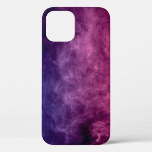 Funda Para iPhone 12 Nubes de humo moradas y azules en la espalda oscur