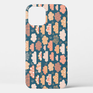 Funda Para iPhone 12 Nubes escandinavas: Patrones infantiles dorados.