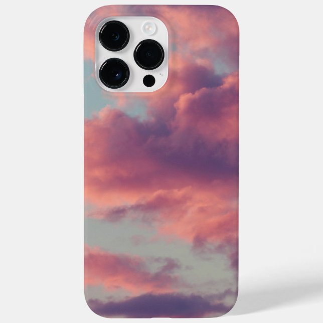 Funda De Case-Mate Para iPhone Nubes estéticas de atardecer rosadas y onduladas (Reverso)