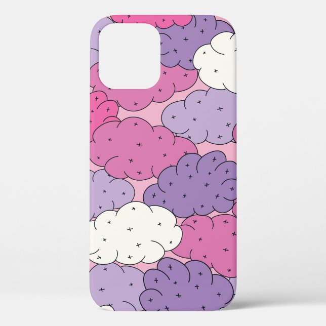 Funda De Case-Mate Para iPhone Nubes personalizados divertidas. Repetición de cos (Reverso )