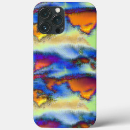 Funda Para iPhone 13 Pro Max Nubes rotas en naranja, textura con llovizna o des