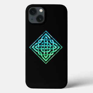 Funda Para iPhone 13 Nudo Celta - Verde Azul Diamante