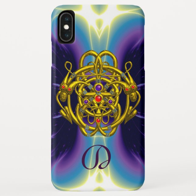 FUNDA DE Case-Mate PARA iPhone NUDOS CELTAS DE ORO CON DRAGONES GEMELOS (Reverso)