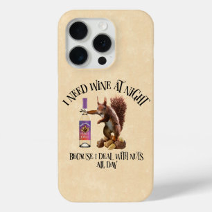 Funda Para iPhone 15 Pro Nueces todo el día - Gracioso bebedor de vino de a