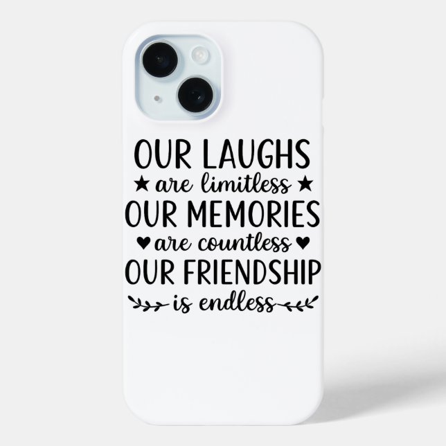 Funda De Case-Mate Para iPhone Nuestra risa es ilimitada cita de amistad  (Reverso )