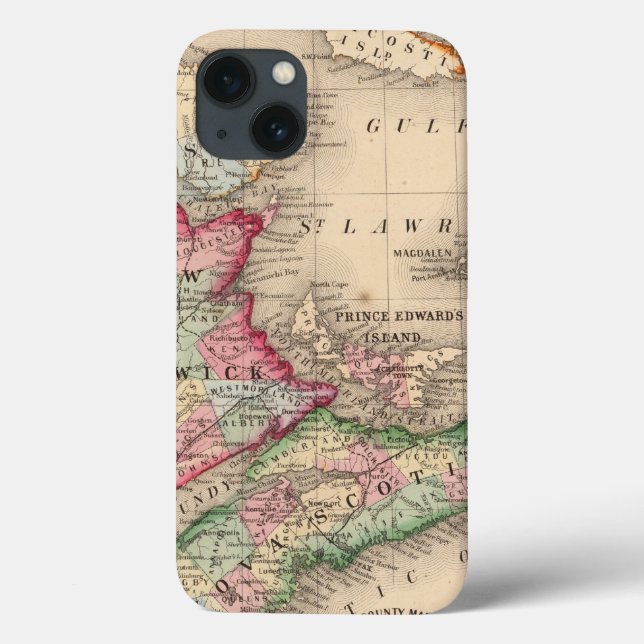 Funda De Case-Mate Para iPhone Nueva Escocia, Nueva Brunswick, Mapa de Mitchell (Reverso)