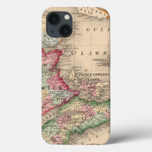 Funda Para iPhone 13 Nueva Escocia, Nuevo Brunswick, mapa de Mitchell