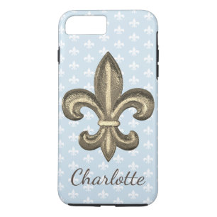 Funda Para iPhone 8 Plus/7 Plus Nueva Orleans Francesa Fleur De Lis & Blue
