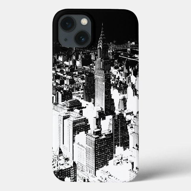 Funda De Case-Mate Para iPhone Nueva York en blanco y negro (Reverso)