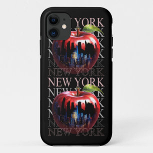Funda Para iPhone 11 Nueva York La Gran Manzana Fruta Silueta Ciudad