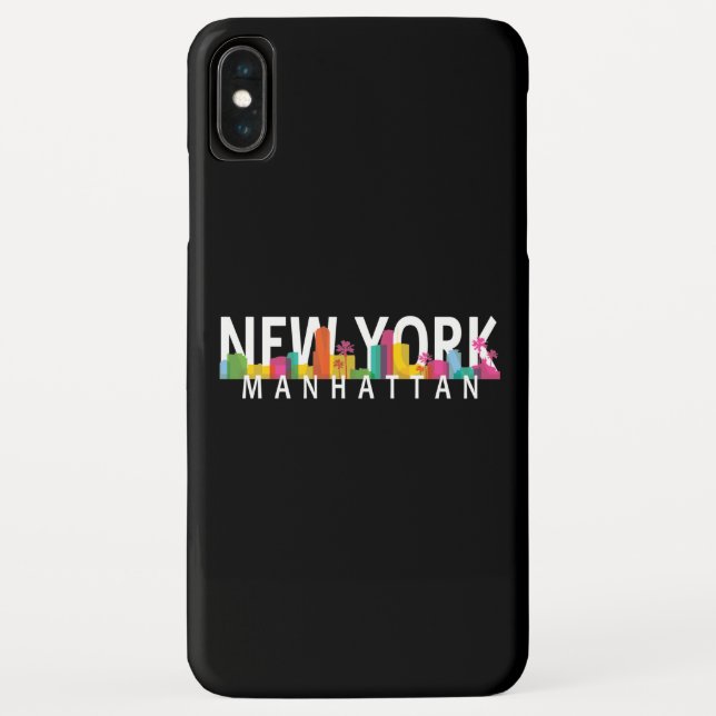 Funda De Case-Mate Para iPhone Nueva York Manhattan con palmeras (Reverso)