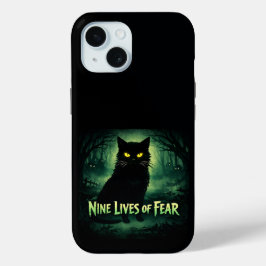 Funda Para iPhone 15 Nueve Vidas de Miedo – Gato Negro