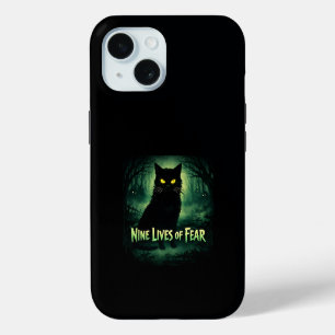 Funda Para iPhone 15 Nueve Vidas de Miedo – Gato Negro