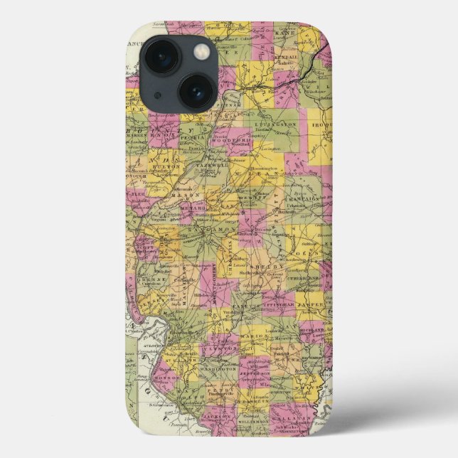Funda De Case-Mate Para iPhone Nuevo Mapa De Illinois (Reverso)