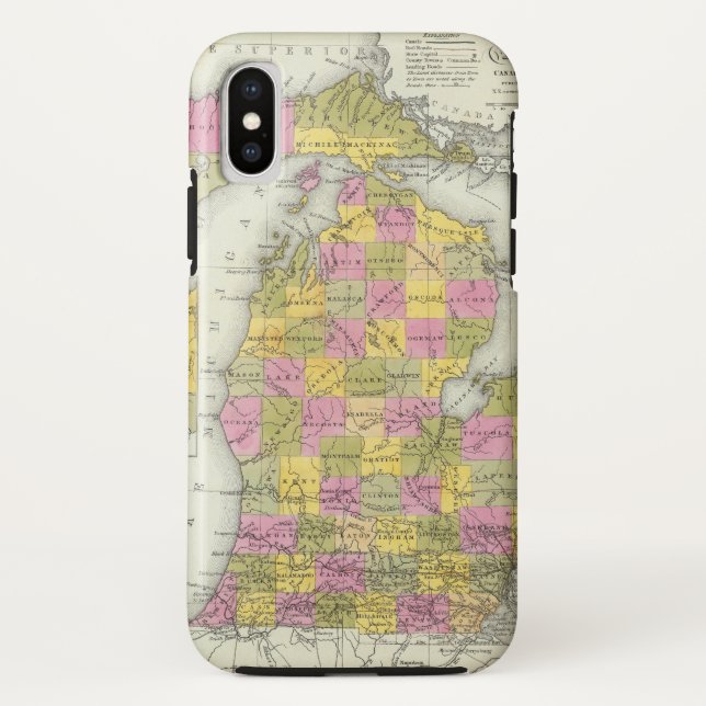 Funda De Case-Mate Para iPhone Nuevo mapa de Michigan 2 (Reverso)
