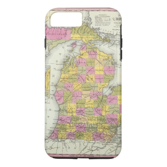 Funda De Case-Mate Para iPhone Nuevo mapa de Michigan 2 (Reverso)