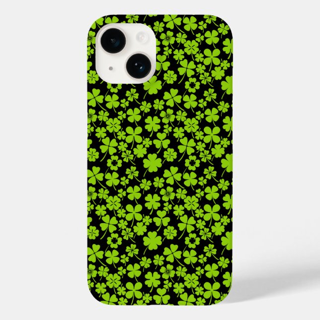 Funda De Case-Mate Para iPhone Nuevo patrón.Clover deja 01 Black BG (Reverso )
