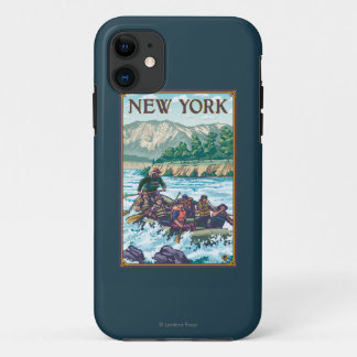 Funda Para iPhone 11 Nuevo YorkRiver que transporta escena en balsa