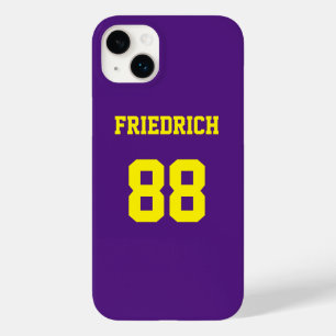 Funda Para iPhone 14 Plus De Case-Mate Número de nombre de Jersey morado y amarillo