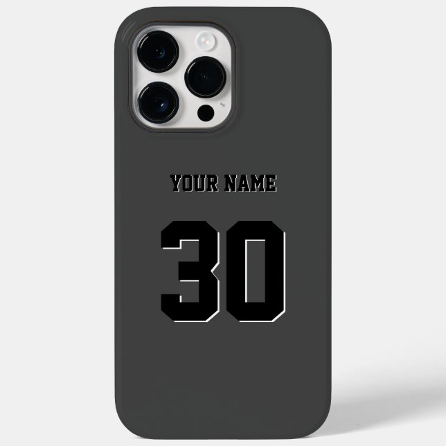 Funda De Case-Mate Para iPhone Número y nombre simple de Personalizado negro (Reverso )
