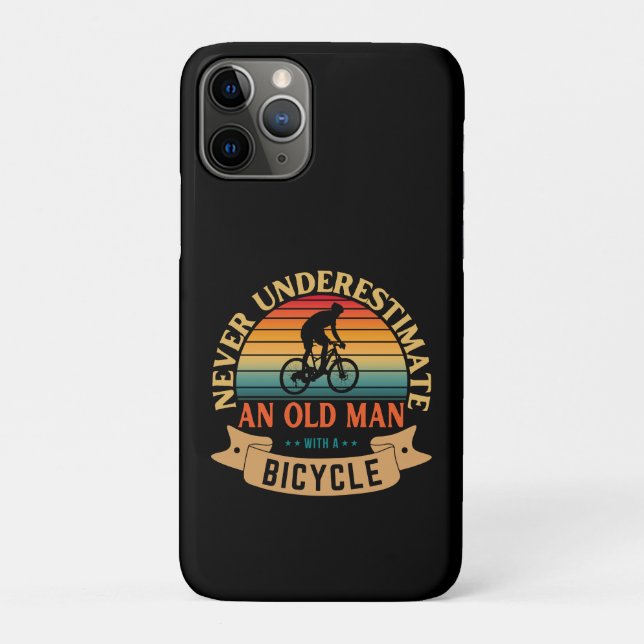 Funda De Case-Mate Para iPhone Nunca subestimes a un anciano con una bicicleta (Reverso)