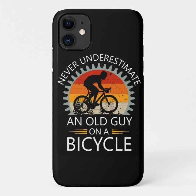 Funda De Case-Mate Para iPhone Nunca Subestimes A Un Viejo En Una Bicicleta (Reverso)