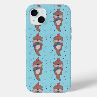 Funda Para iPhone 15 Mini Nutria de mar de rock punk con pescado | Arte dive