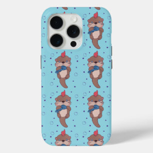 Funda Para iPhone 15 Pro Nutria de mar de rock punk con pescado Arte dive