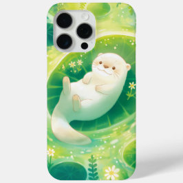 Funda Para iPhone 15 Pro Max Nutria relajándose en una hoja de nenúfar