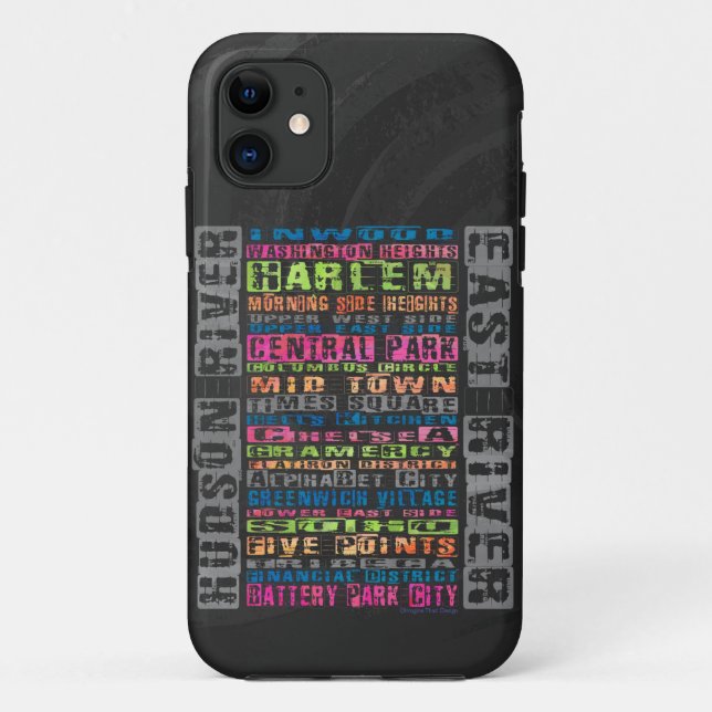 Funda De Case-Mate Para iPhone NYC Vecindarios Arcoiris (Reverso)