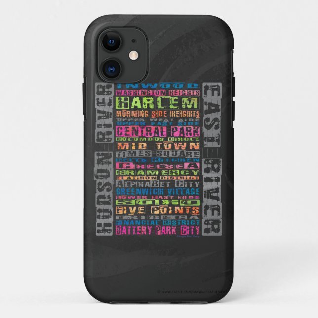 Funda De Case-Mate Para iPhone NYC Vecindarios Arcoiris (Reverso)