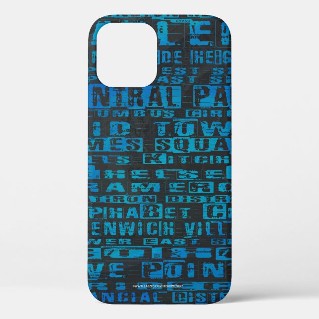 Funda De Case-Mate Para iPhone NYC Vecindarios Azul (Reverso )