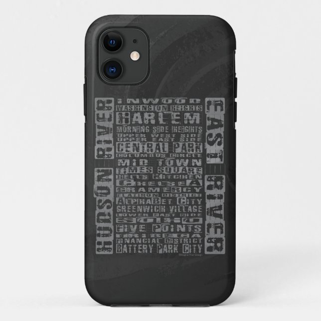 Funda De Case-Mate Para iPhone NYC Vecindarios Gris (Reverso)