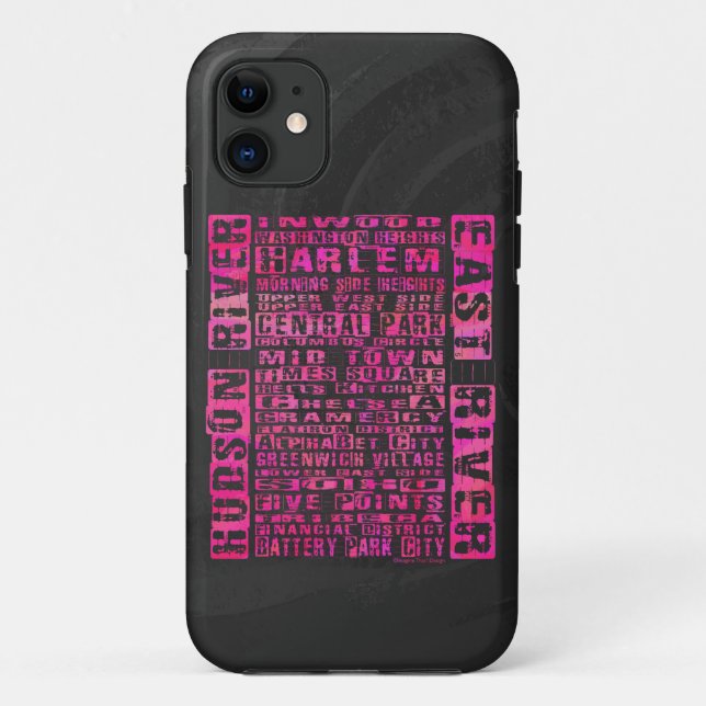 Funda De Case-Mate Para iPhone NYC Vecindarios Hot Pink (Reverso)