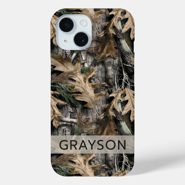 Funda De Case-Mate Para iPhone Oak Tree Camouflage Personalized Case-Mate iPhone (Reverso )