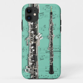 Funda Para iPhone 11 Oboe y caja del teléfono de la partitura. Color de