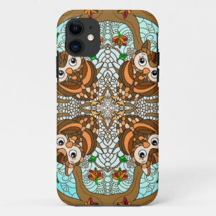 Funda Para iPhone 11 Obra de arte de la lechuza de mano Mandala
