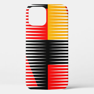 Funda Para iPhone 12 Obra de arte roja, negra y amarilla
