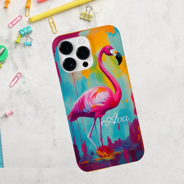 Funda De Case-Mate Para iPhone Obra de pintura de aceite de flamenco personalizad (Subido por el creador)
