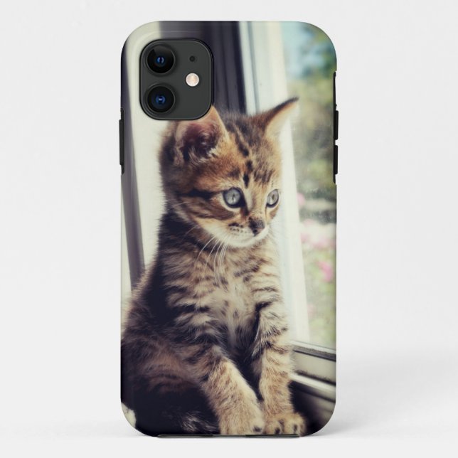 Funda De Case-Mate Para iPhone Observación del gatito del Tabby (Reverso)