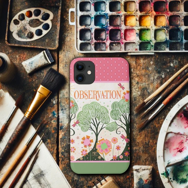 Funda De Case-Mate Para iPhone Observación Inespiritualidad verde rosa floral (Subido por el creador)