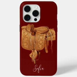 Funda Para iPhone 15 Pro Max Occidente,Vintage,Saddle,Country,Monogrammed,Perso