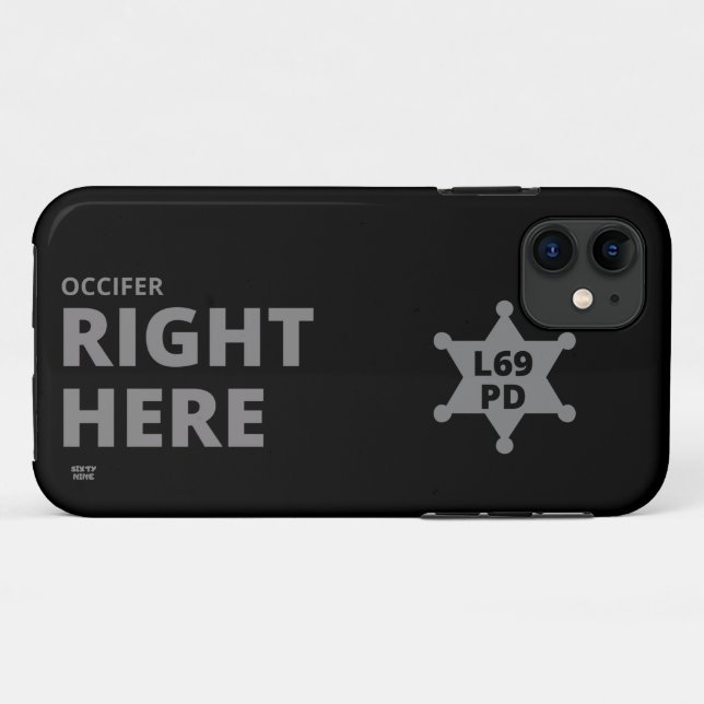 Funda De Case-Mate Para iPhone "OCCIFER RIGHT AERE" graciosa insignia policial (Reverso (horizontal))