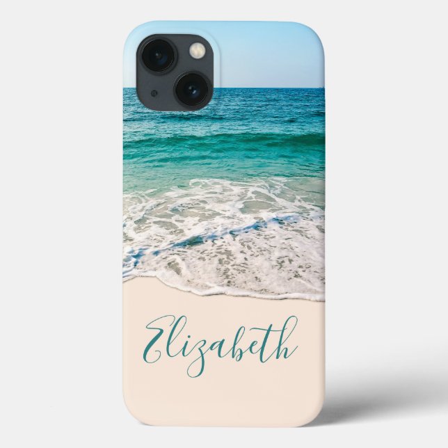 Funda De Case-Mate Para iPhone Ocean Beach Shore para agregar tu nombre (Reverso)