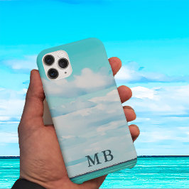 Funda Para iPhone 11 Pro Ocean Sky Monogram Travel Aqua Blue