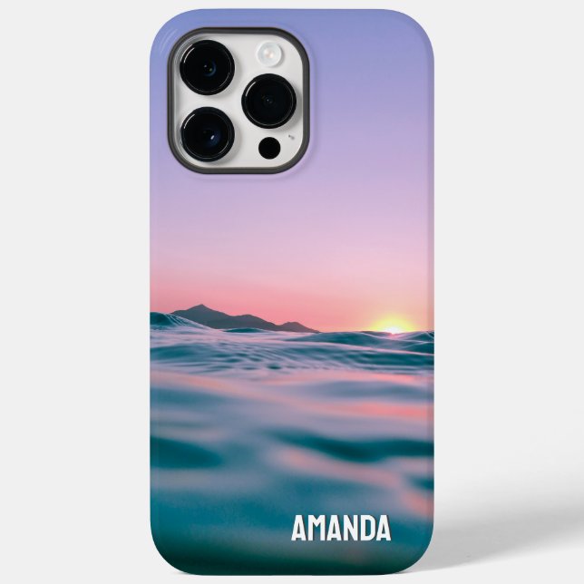 Funda De Case-Mate Para iPhone Ocean Water Sun Rise Island Relaxing Custom Name (Reverso )