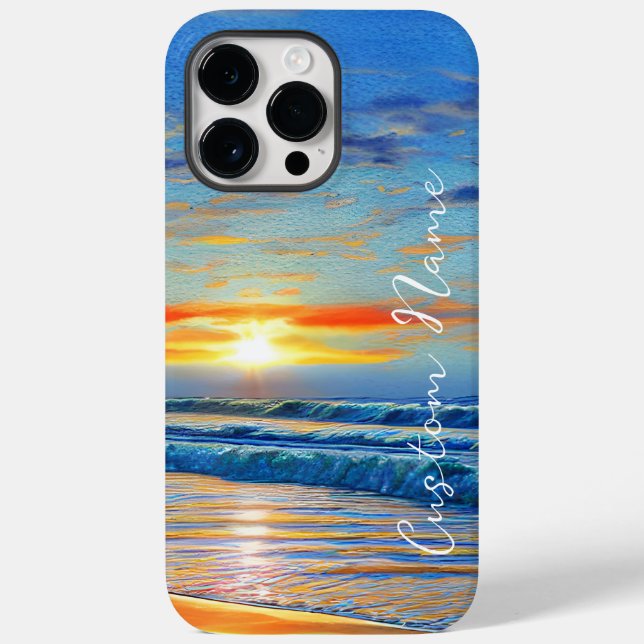 Funda De Case-Mate Para iPhone océano azul turquesa al atardecer (Reverso )