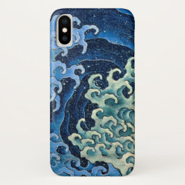 Funda Para iPhone X Océano vintage de ola femenina de Hokusai